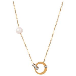 JwL Luxury Pearls Pozlátený náhrdelník s pravou perlou a kryštály JL0422 vyobraziť