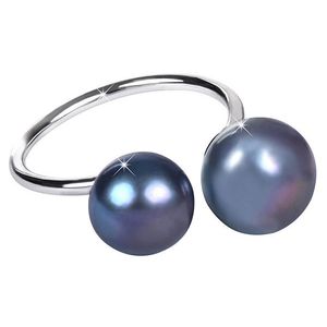 JwL Luxury Pearls Strieborný prsteň s kovovo modrými perlami JL0504 vyobraziť