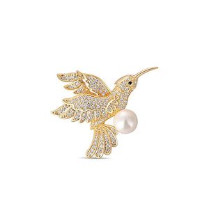 JwL Luxury Pearls Očarujúce pozlátená brošňa kolibrík s pravou perlou JL0516 vyobraziť