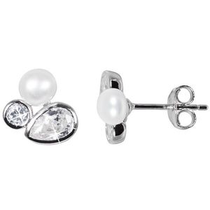 JwL Luxury Pearls Trblietavé náušnice s pravou perlou a kryštály JL0545 vyobraziť