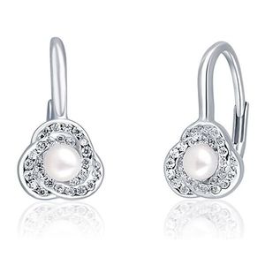 JwL Luxury Pearls Úchvatné strieborné náušnice s perlou a zirkónmi JL0642 vyobraziť