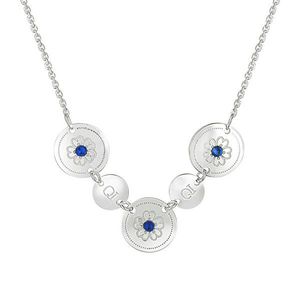 Praqia Elegantný strieborný náhrdelník s modrými kryštálmi Saphire N6073_RH vyobraziť