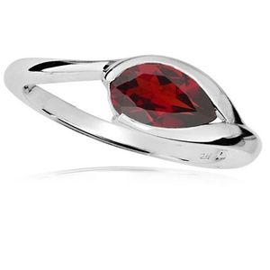 MOISS Elegantný strieborný prsteň s červeným granátom RG000 56 mm vyobraziť
