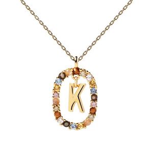 PDPAOLA Krásny pozlátený náhrdelník písmeno "K" LETTERS CO01-270-U (retiazka, prívesok) vyobraziť