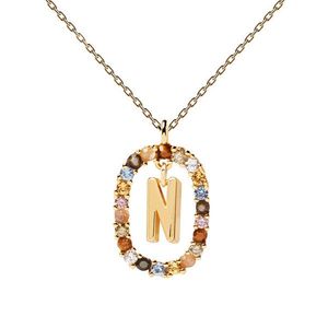 PDPAOLA Krásny pozlátený náhrdelník písmeno "N" LETTERS CO01-273-U (retiazka, prívesok) vyobraziť