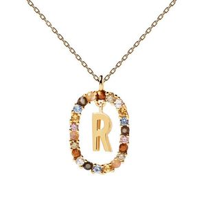 PDPAOLA Krásny pozlátený náhrdelník písmeno "R" LETTERS CO01-277-U (retiazka, prívesok) vyobraziť