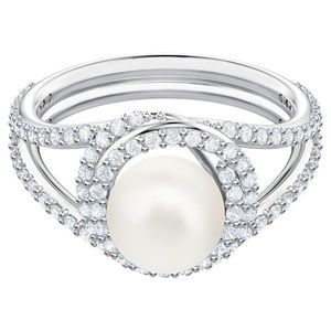 Swarovski Pôvabný prsteň s perlou a trblietavými kryštálmi Swarovski Originally 54827 58 mm vyobraziť