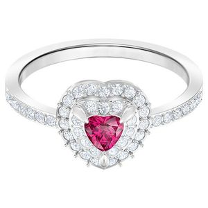 Swarovski Romantický prsteň s ružovým srdiečkom One 547069 52 mm vyobraziť