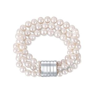 JwL Luxury Pearls Trojradový náramok z pravých bielych perál JL0668 vyobraziť