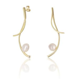 JwL Luxury Pearls Dlhé pozlátené náušnice s pravými barokovými perlami JL0682 vyobraziť