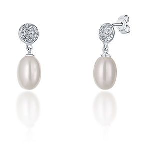 JwL Luxury Pearls Strieborné náušnice s pravou perlou a zirkónmi JL0684 vyobraziť