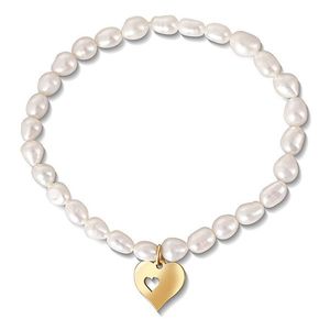 JwL Luxury Pearls Jemný náramok z pravých perál s pozláteným srdiečkom JL0691 vyobraziť