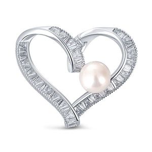 JwL Luxury Pearls Trblietavá brošňa srdce s pravou perlou a kryštály JL0695 vyobraziť