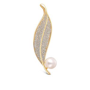 JwL Luxury Pearls Žiarivá perlová brošňa lístoček 2v1 JL0700 vyobraziť
