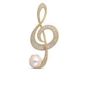 JwL Luxury Pearls Trblietavá perlová brošňa husľový kľúč 2v1 JL0702 vyobraziť