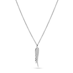 Fossil Nežný strieborný náhrdelník s kryštálmi Anjelské krídlo JFS00535040 (retiazka, prívesok) vyobraziť