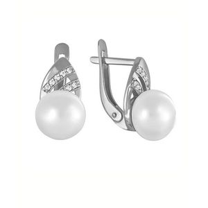 JVD Elegantné strieborné náušnice so zirkónmi a perlami SVLE0992XH2P100 vyobraziť