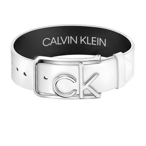 Calvin Klein Biely kožený náramok Buckle KJDTWB090100 vyobraziť