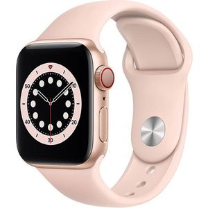 Apple Apple Watch Series 6 GPS + Cellular, 40mm Gold Aluminium Case with Pink Sand Sport Band - Regular vyobraziť