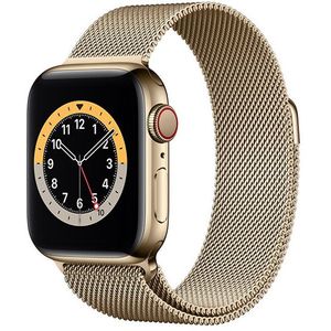 Apple Apple Watch Series 6 GPS + Cellular, 40mm Gold Stainless Steel Case with Gold Milanese Loop vyobraziť