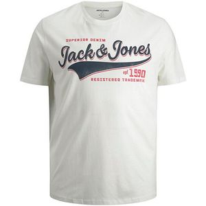 Jack&Jones PLUS Pánske tričko JJELOGO 12193090 Cloud Dancer 3XL vyobraziť