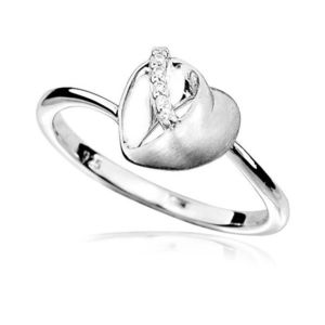 MOISS Očarujúce strieborný prsteň so zirkónmi Srdce R000095 61 mm vyobraziť