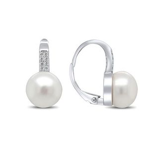 Brilio Silver Pôvabné strieborné náušnice s perlou a zirkónmi EA94 vyobraziť