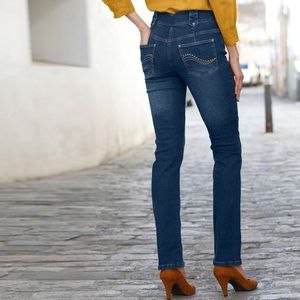 Blancheporte Rovné džínsy s vysokým pásom, vysoká postava tmavomodrá 52 vyobraziť