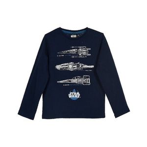 Star wars tmavo modré chlapčenské tričko s dlhým rukávom vyobraziť