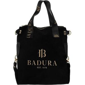 Badura čierna kabelka s nápisom vyobraziť