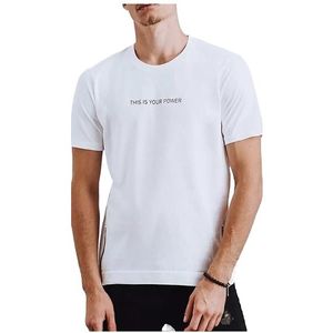 Biele pánske tričko s nápisom a zipsy vyobraziť