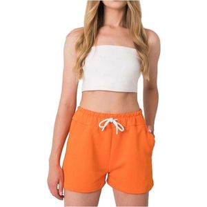 Oranžové dámske šortky s vreckami vyobraziť