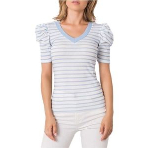 Modro-biele dámske pruhované tričko vyobraziť