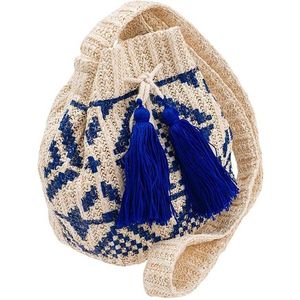 Béžovo-modrá pletená kabelka cavaldi vyobraziť