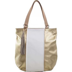 Béžovo-zlatá shopper kabelka vyobraziť