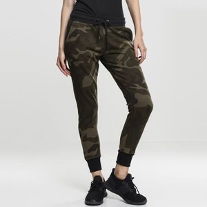 Urban Classics Ladies Camo Terry Pants olive camo/blk - S vyobraziť