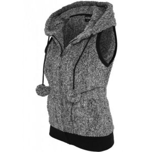 Urban Classics Ladies Melange Teddy Vest blk/wht - XS vyobraziť