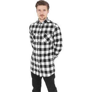 Urban Classics Long Checked Flanell Shirt blk/wht - S vyobraziť