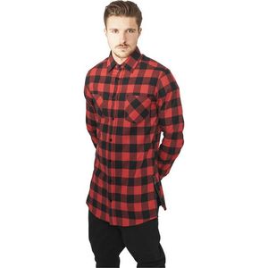 Urban Classics Side-Zip Long Checked Flanell Shirt blk/red - S vyobraziť
