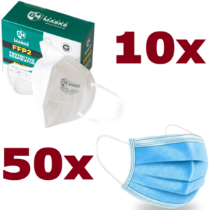 10x Rúško Respirátor Baltic FFP2 + 50x Hygienické rúško KP8188 vyobraziť