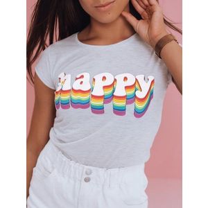 Klasické dámske svetlo-sivé tričko HAPPY. vyobraziť