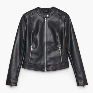Cropp - Motorkárska bunda z umelej kože - Čierna vyobraziť