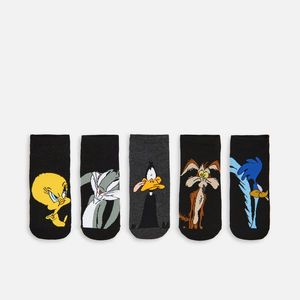 Cropp - Ponožky, 5-balenie Looney Tunes - Čierna vyobraziť