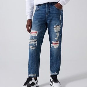 Cropp - Roztrhané džínsy - Tmavomodrá vyobraziť