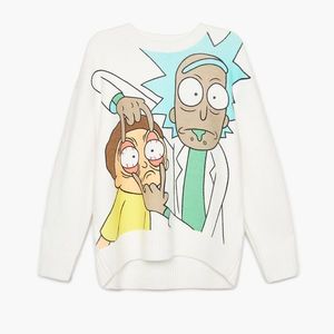 Cropp - Oversize sveter Rick and Morty - Biela vyobraziť