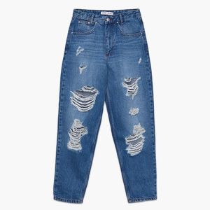 Cropp - Roztrhané džínsy - Modrá vyobraziť