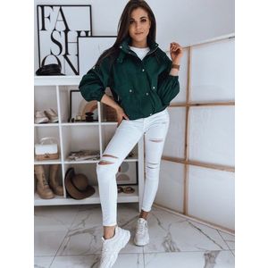 Trendy dámska oversized bunda Graceful v zelenej farbe vyobraziť