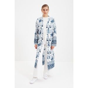 Trendyol Blue Patterned Kimono & Kaftan vyobraziť