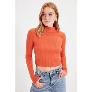 Trendyol Orange Crop Stand Collar Knitwear Sweater vyobraziť
