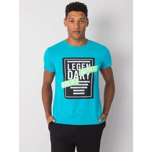 Turquoise men's t-shirt with print vyobraziť